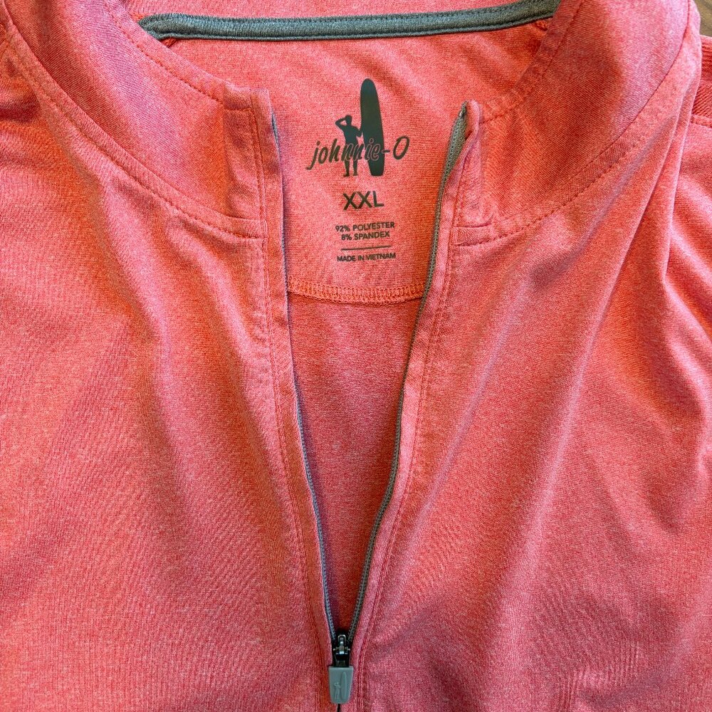 johnnie-O - Lightweight Performance Quarter Zip Pullover - Salmon